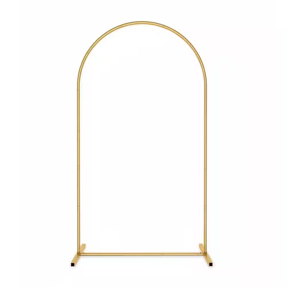 86.4 In. X 48 In. Gold Arch Frame Metal Wedding Flower Arbor Balloon Backdrop St