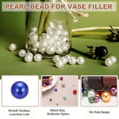 4/6/8/12/14mm Pearl Bead for Vase Filler, 600 Pcs Floating Beads, Blue