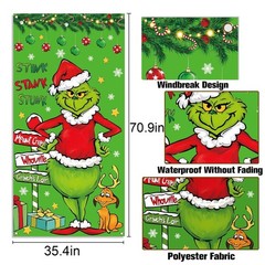 Vohado Green Christmas Door Cover Welcome Birthday Party Decorations Winter H…