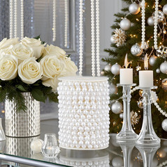 48 Feet Faux Pearl Beads Garland 8Mm Craft String Pearls for Wedding Centerpiece