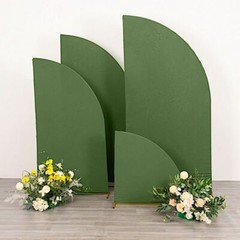 4 Matte OLIVE GREEN Fitted Spandex Half Moon Wedding Arch Backdrop STAND COVERS
