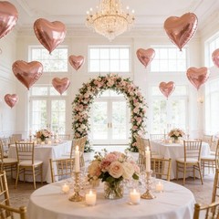 Rose Gold Heart Balloons, 12 Pcs 18 inch Heart Shaped Foil Balloons, Large He…