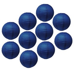 Mudra Crafts 12 Inch Round Chinese Navy Blue Paper Lanterns Hanging Decor | 1…