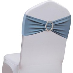 Dusty Blue Chair Sashes Pack of 50 Spandex Bands Wedding Banquet Party New