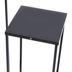 3Pc Black Metal Square Plant Stands Set Tiered Display 20×20×50–26×26×70 cm