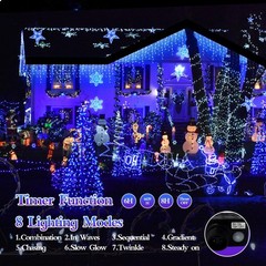 1600 LED 164FT Outdoor Christmas Lights Plug in 8 Modes with Timer Dimmable C…