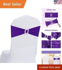 120 PCS Spandex Chair Sashes Bows Stretch Chair Cover Band with Buckle Slider…