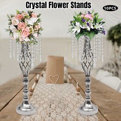 10PCS Crystal Stands Wedding Table Centerpieces Flower Racks 21.7inch Tall New