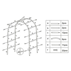 7.8Ft Arch Metal Garden Wedding Arch Garden Arbor Trellis For Climbing Plants