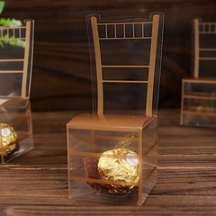 25 Clear Gold Plastic Favor Boxes Chair Shaped Party Gift Holders Party Events