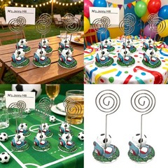 2Pcs Football Shape Place Card Holder With Resin Base Decorative Note Holder