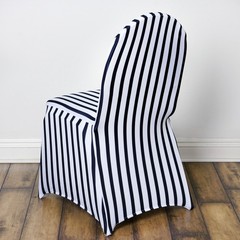 50 pcs Black and White Striped Spandex Stretchable CHAIR COVERS Wedding Supplies