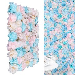 12PCS Artificial Flower Wall Panel White Hydrangea Rose Wedding Backdrop Decor