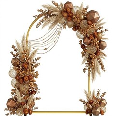 6 FT Metal Arch Backdrop Background Stand Frame for Wedding Birthday Party Gold