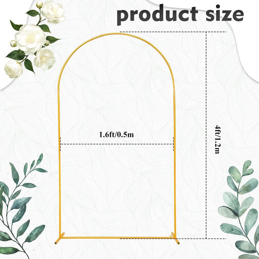 Metal Arch Kit Gold Iron Arch Support for Parties Holidays Weddings