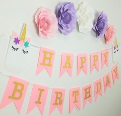Decor In The Box 6 piece Unicorn Handmade Paper Flower Set, Fully Assembled