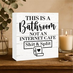 Funny Restroom Signs Plaque, Toilet Decoration for Home Office, Guest Bathroo…