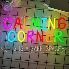 hhuohuona Calming Corner Neon Signs for Wall Decor Dimmable Safe Space Led Si…