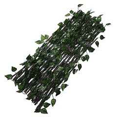 Green 17x 95″ Expandable Lattice Fence Wood Backdrop Panel Silk Ivy Leaves Party