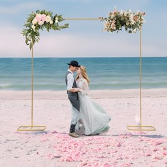 Metal Wedding Arch Frame Gold Iron Garden Party Stand Backdrop Flower Display