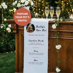 Custom Pet Dog Wedding Bar Menu Banner Signature Drinks Sign