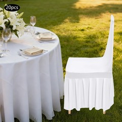20PCS White Chair Covers for Wedding Parties and Dining Stretch Chair Slipcovers