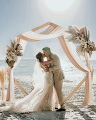 3 Panels Wedding Arch Draping Fabric, 30″x20ft Mixed Color Sheer Curtain for Cer