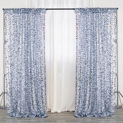 DUSTY BLUE 8×8 ft Big Payette Sequined BACKDROP CURTAIN Party Events Decorations