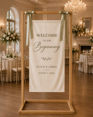 Natural Wood Wedding Sign Stand, Unfinished Minimalist Display Holder