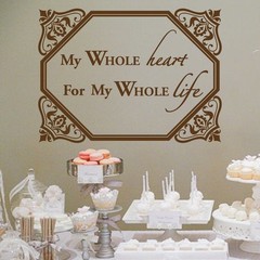 My Whole Heart Wedding Wall Decor Vinyl Sticker Decal 16″h x 22″w