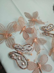 Butterfly Set of 8 Large Wedding Decorations Sparkly beaded vtg