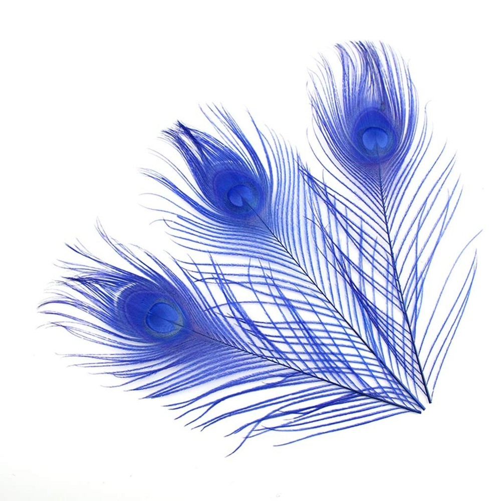 Shekyeon 10-12inch Dyeing Peacock Feathers Bleached Plume Wedding Table Cente…