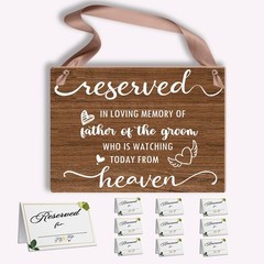 Charming Wooden Reserved Sign for Father of Groom – Wedding Memorial Decoration