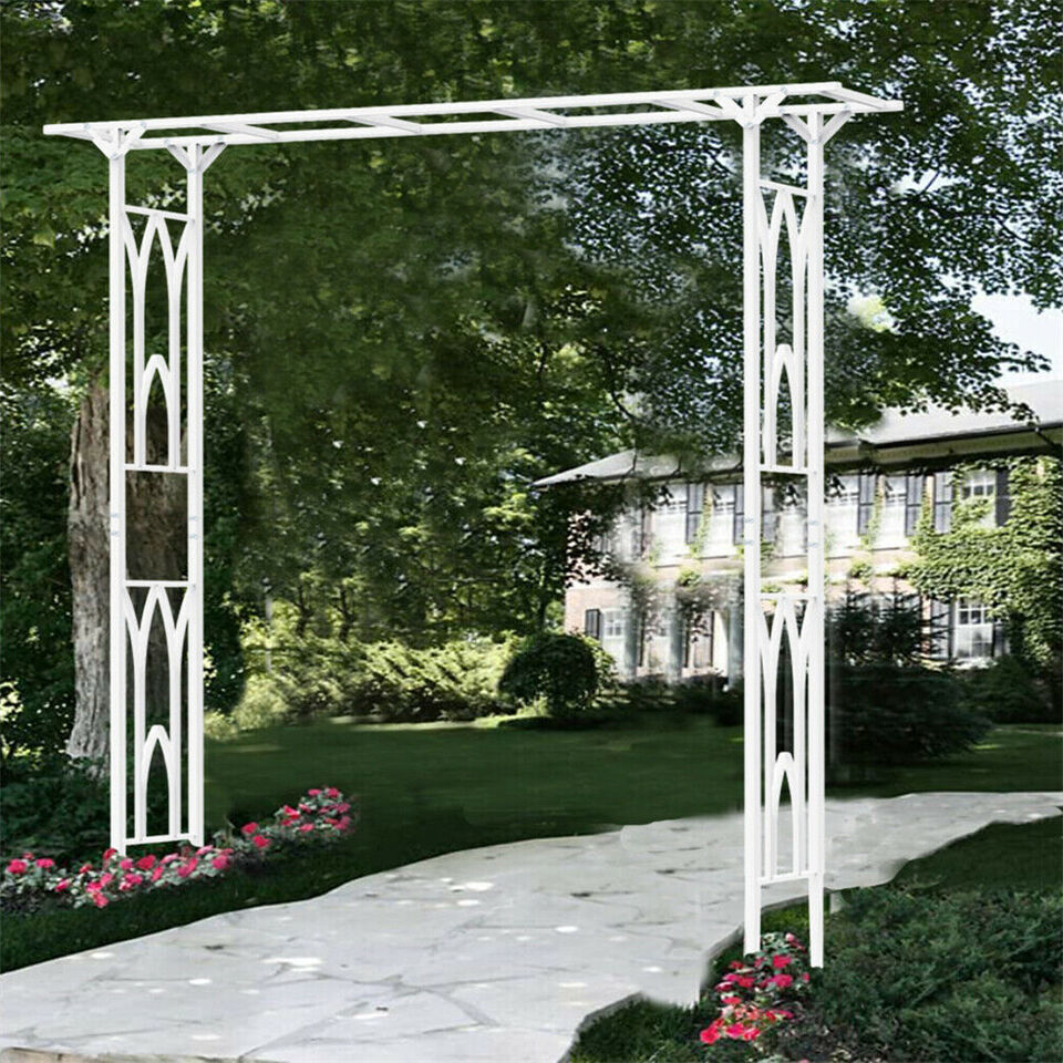 82 Inch Tall Outdoor Garden Trellis Metal Arch Gothic Arbor For Climbing Plant