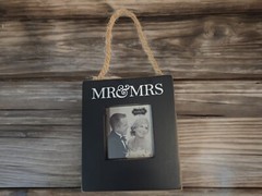 Mr. & Mrs. Door Hanger Frame, Personalize w/ Name Hanging Photo Wedding Gift