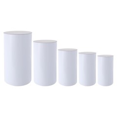 Cylinder Stands For Party-set Of 5 White Cylinder Pedestal Stand Decoration
