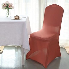 10 Terracotta Spandex Fitted Banquet Chair Covers Wedding Reception Decorations