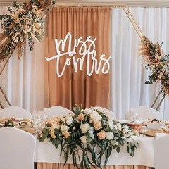 Wooden Miss to Mrs Sign for Bridal Shower Decor Bachelorette Party Backdrop