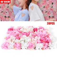 40 x 60 cm 20Pieces Flower Wall Champagne White & Pink Rose Panel Floral Decor