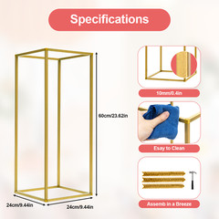 10pc 23.6” Tall Gold Metal Flower Stand For Wedding Table Centerpieces Decor