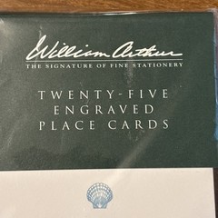 Pack Of 25 William Arthur White Seashell Engraved Place Cards