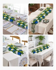 VEVOR Flower Balls Wedding Centerpieces Fake Flower Arrangement Blue+White 10PCS