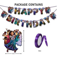 “Encato Happy Birthday Banner – Magical Family Theme Party Decorations 