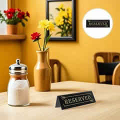 10Pcs Clear Reusable Acrylic Table Signs for Restaurant and Celebration Black