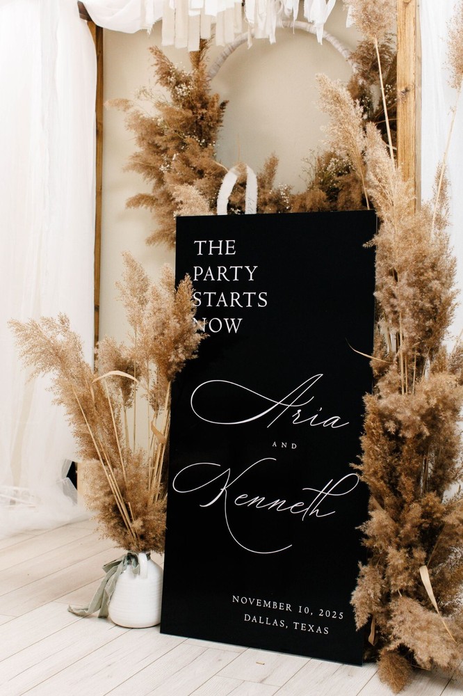 Black Acrylic Wedding Welcome Sign – Wedding Decor-Customized Signage