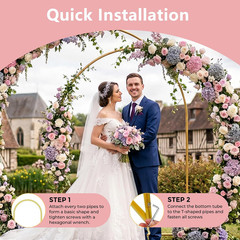 Metal Arch Backdrop Stand, 6FT+5FT+4FT Wedding Arch Frame, Gold Wedding Arch Bac