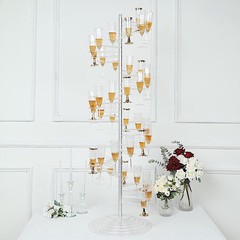 4.5 ft CLEAR Acrylic Spiral Champagne GLASSES HOLDER Flutes Display Stand Party