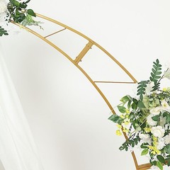 7 ft Gold Half Crescent Moon Floral Display Frame Arch Backdrop Stand Events