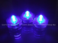 24 Blue LED Submersible Waterproof Wedding Floral Party Tea Light Vase Candle