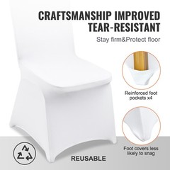 Uimoso 30PCS White Spandex Chair Covers for Weddings, Parties, and Dining Events